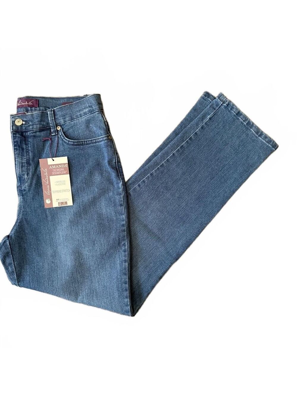 Gloria Vanderbilt Amanda Women's NEW Denim Jeans Size 8 SHORT Tapered Streetwear